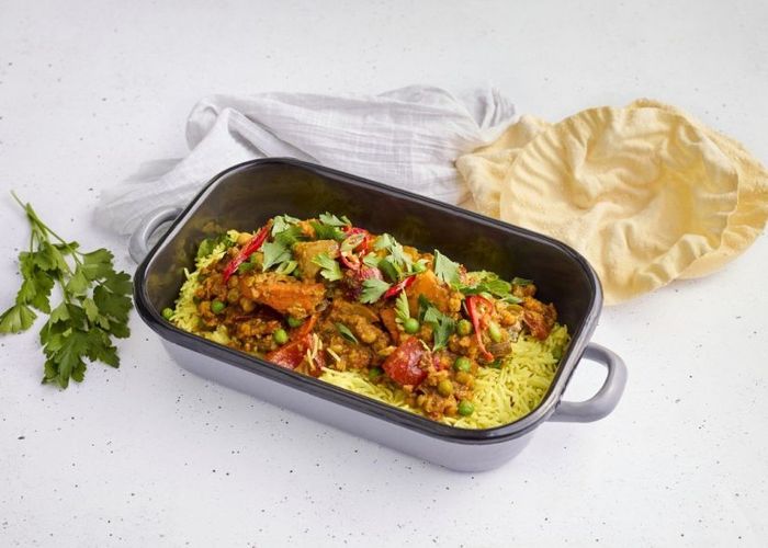 Vegetable Curry with Turmeric Rice